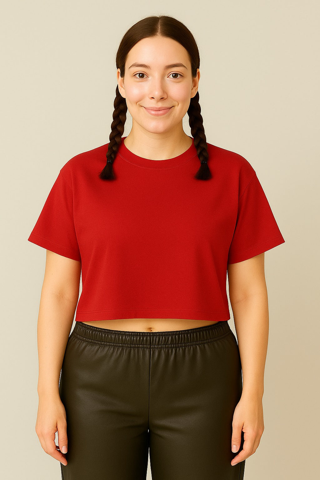 Oversize Plain Crop Tees