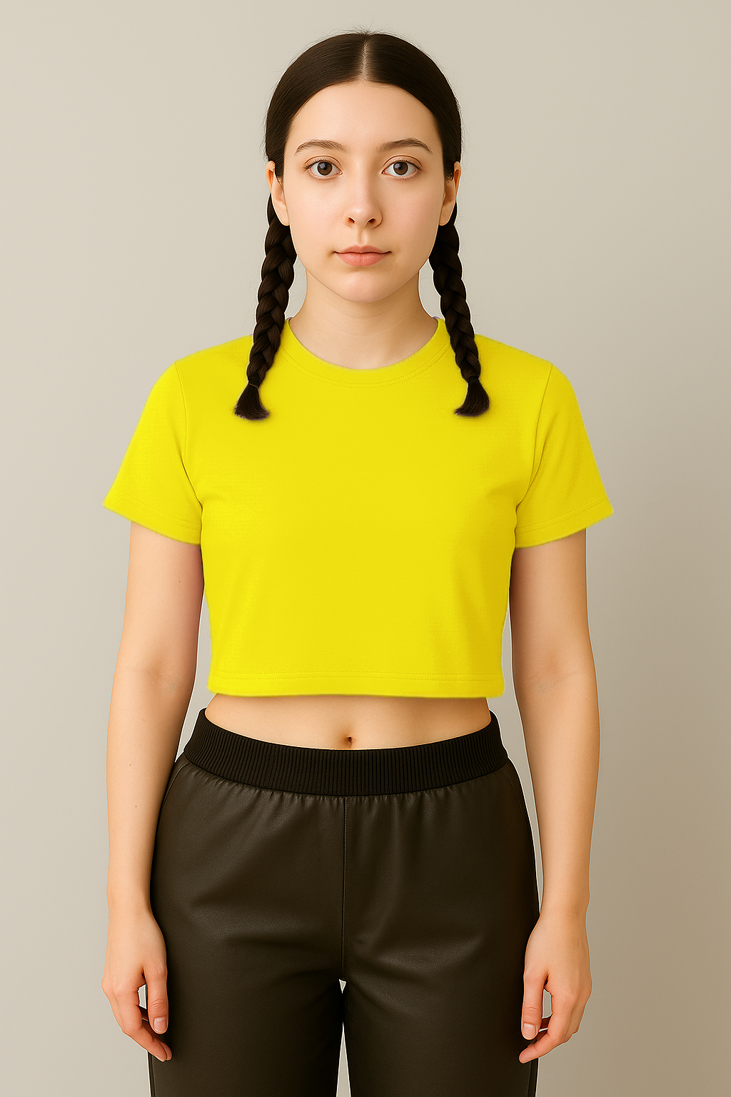 Essential Plain Crop Tees