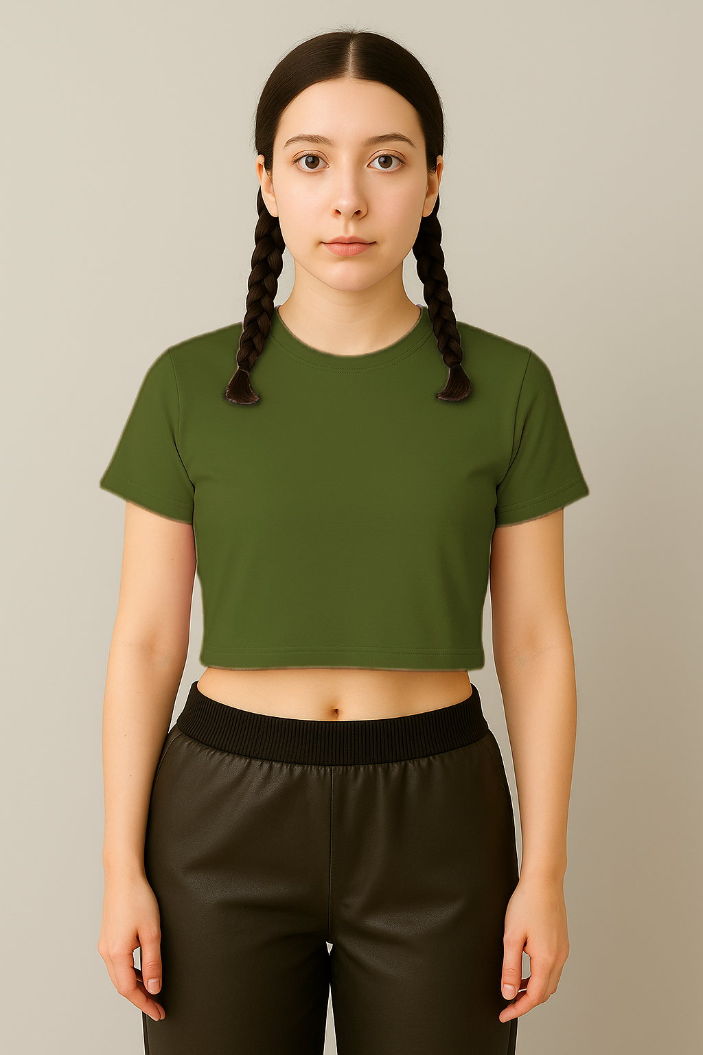 Essential Plain Crop Tees