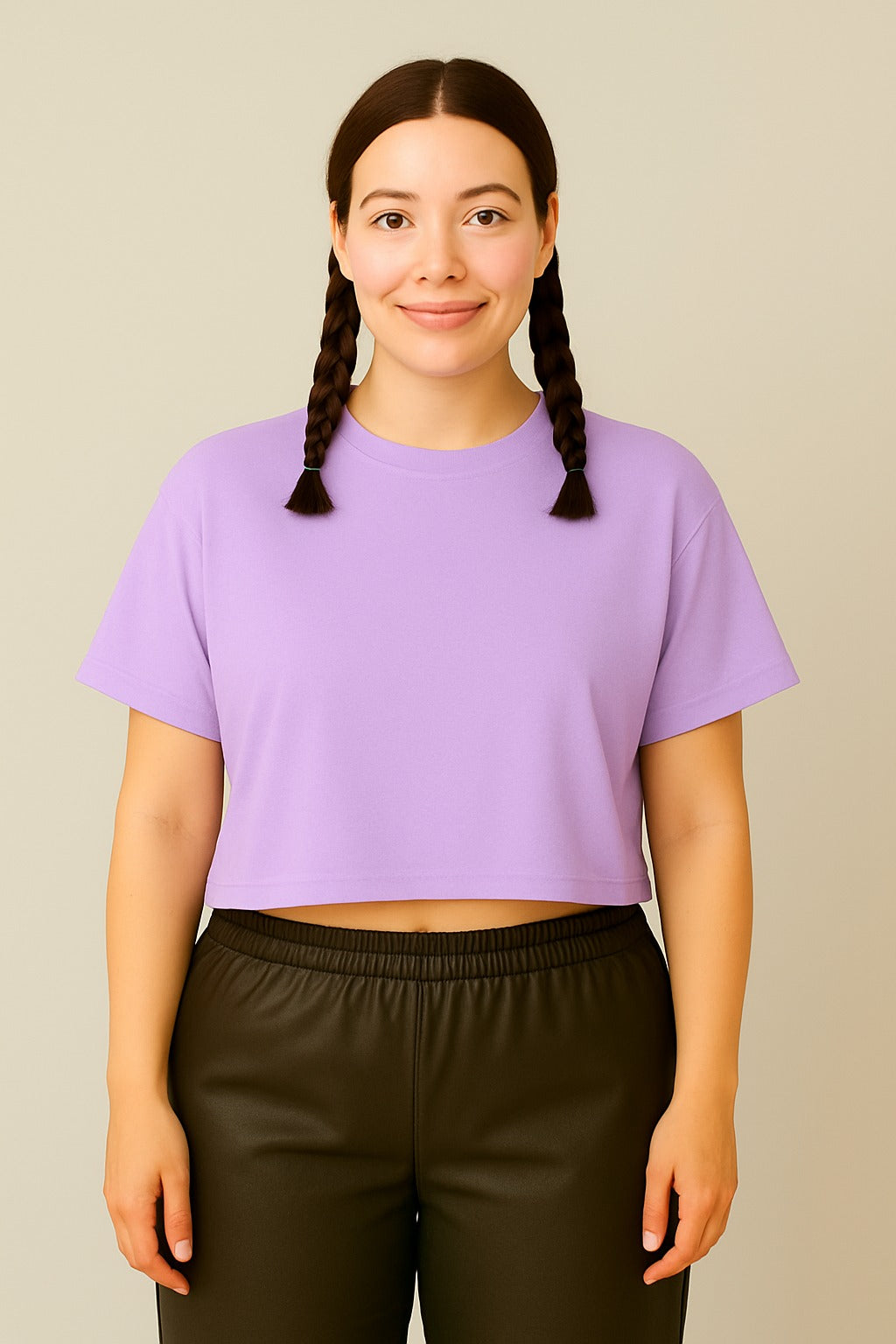 Oversize Plain Crop Tees