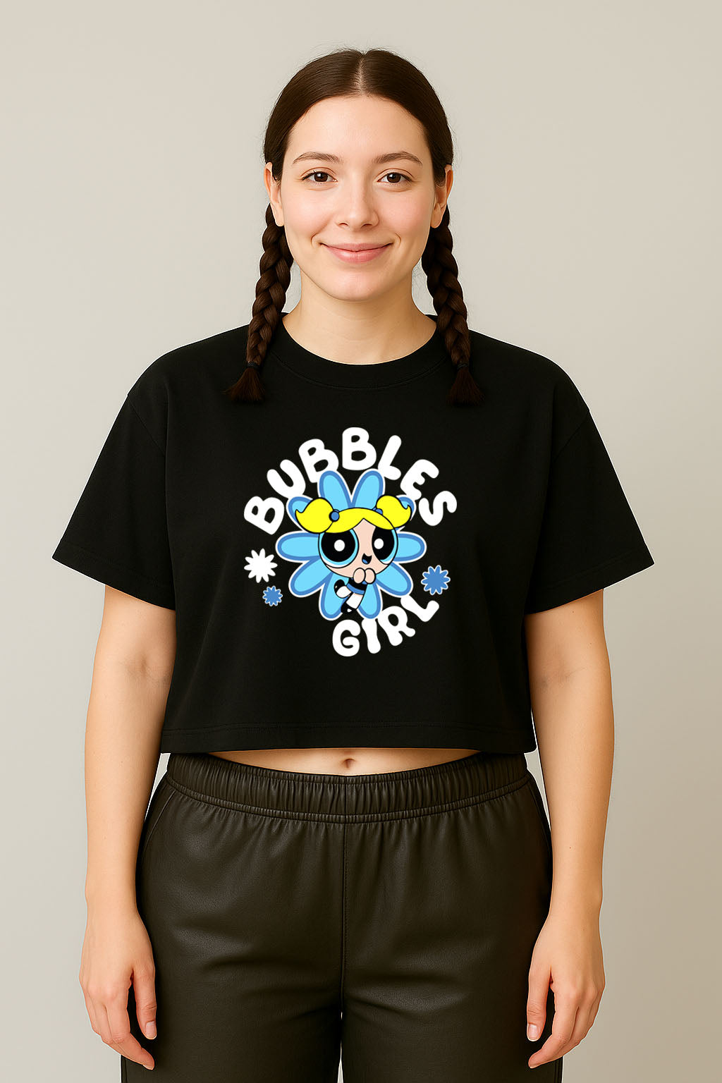 Bubbles Girl Power Crop Tee