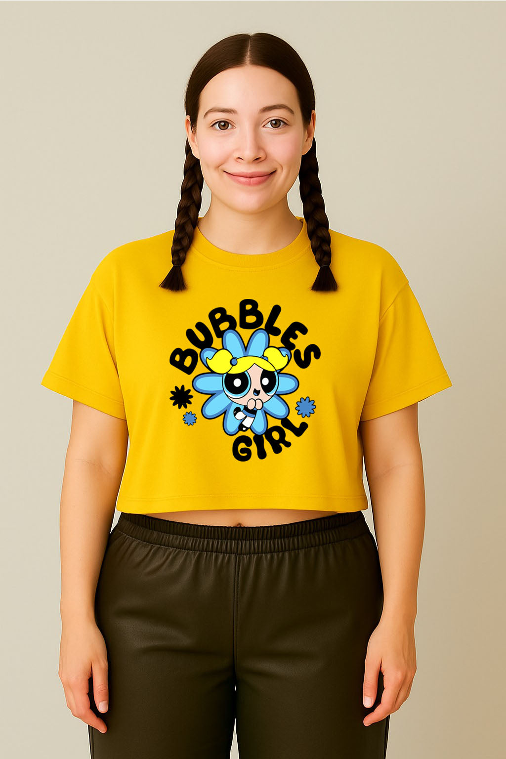 Bubbles Girl Power Crop Tee