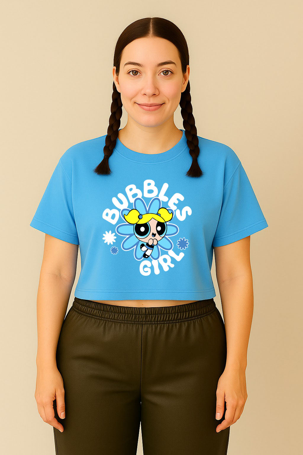 Bubbles Girl Power Crop Tee