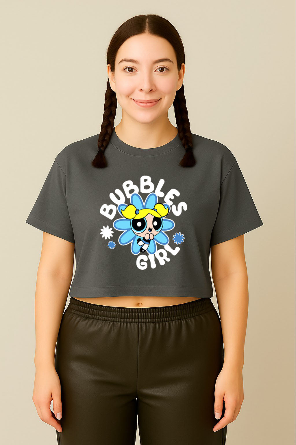Bubbles Girl Power Crop Tee