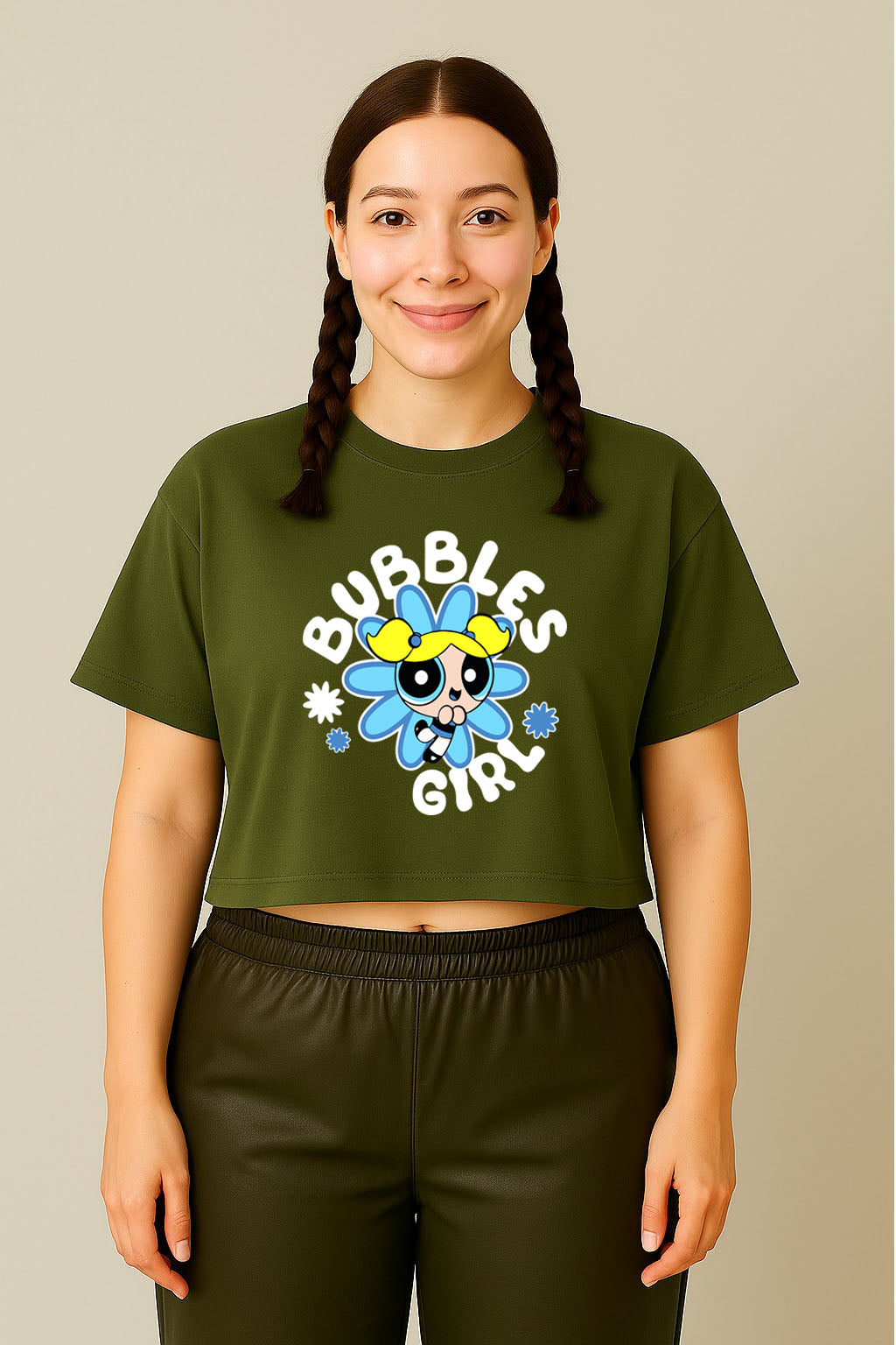 Bubbles Girl Power Crop Tee