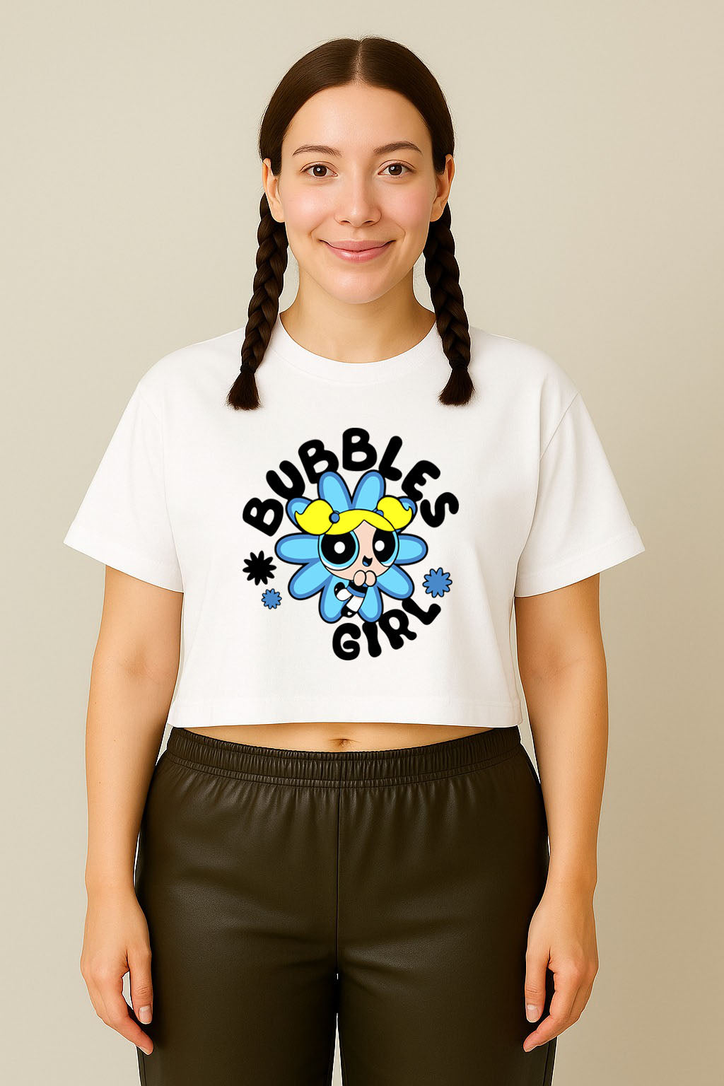 Bubbles Girl Power Crop Tee