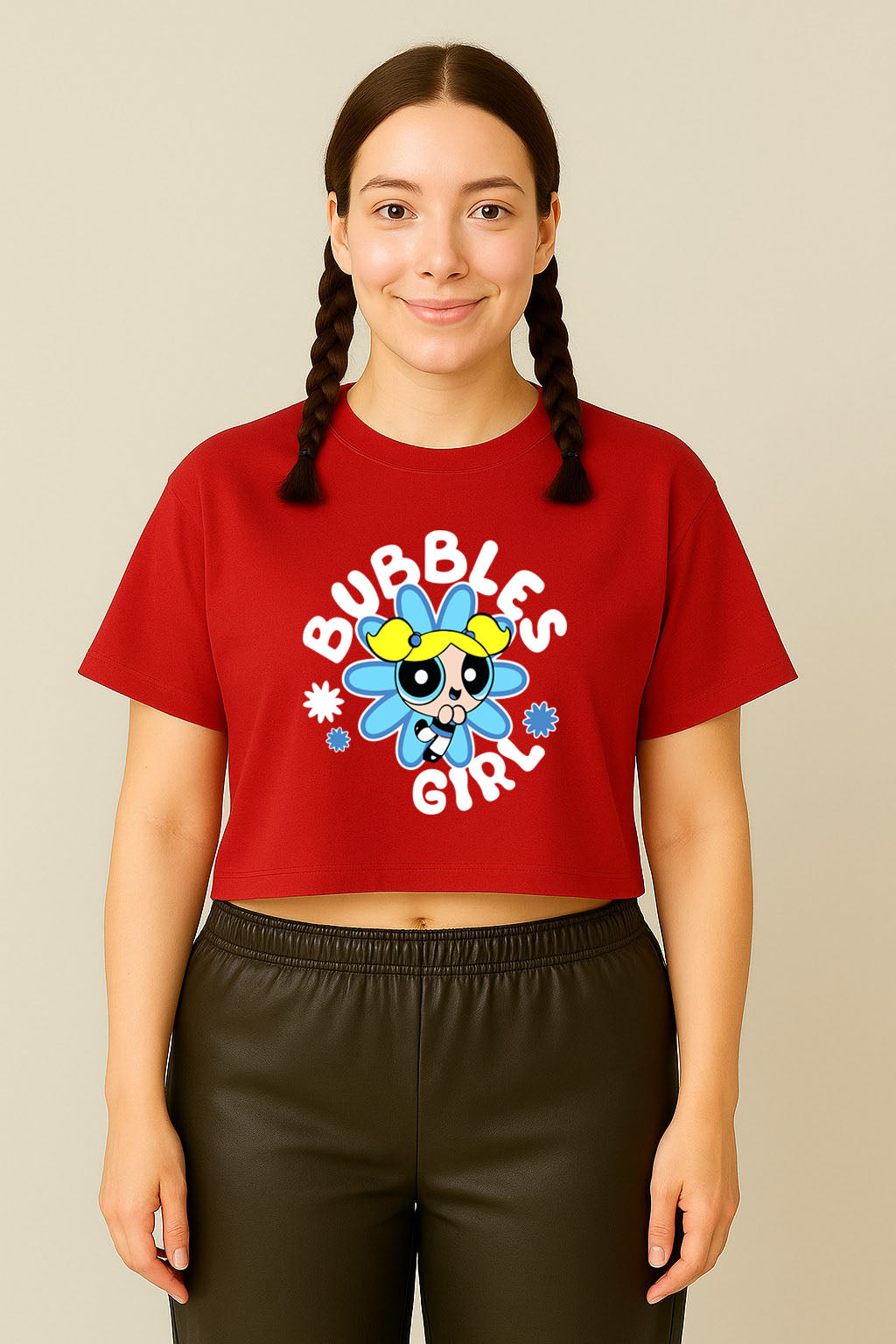 Bubbles Girl Power Crop Tee