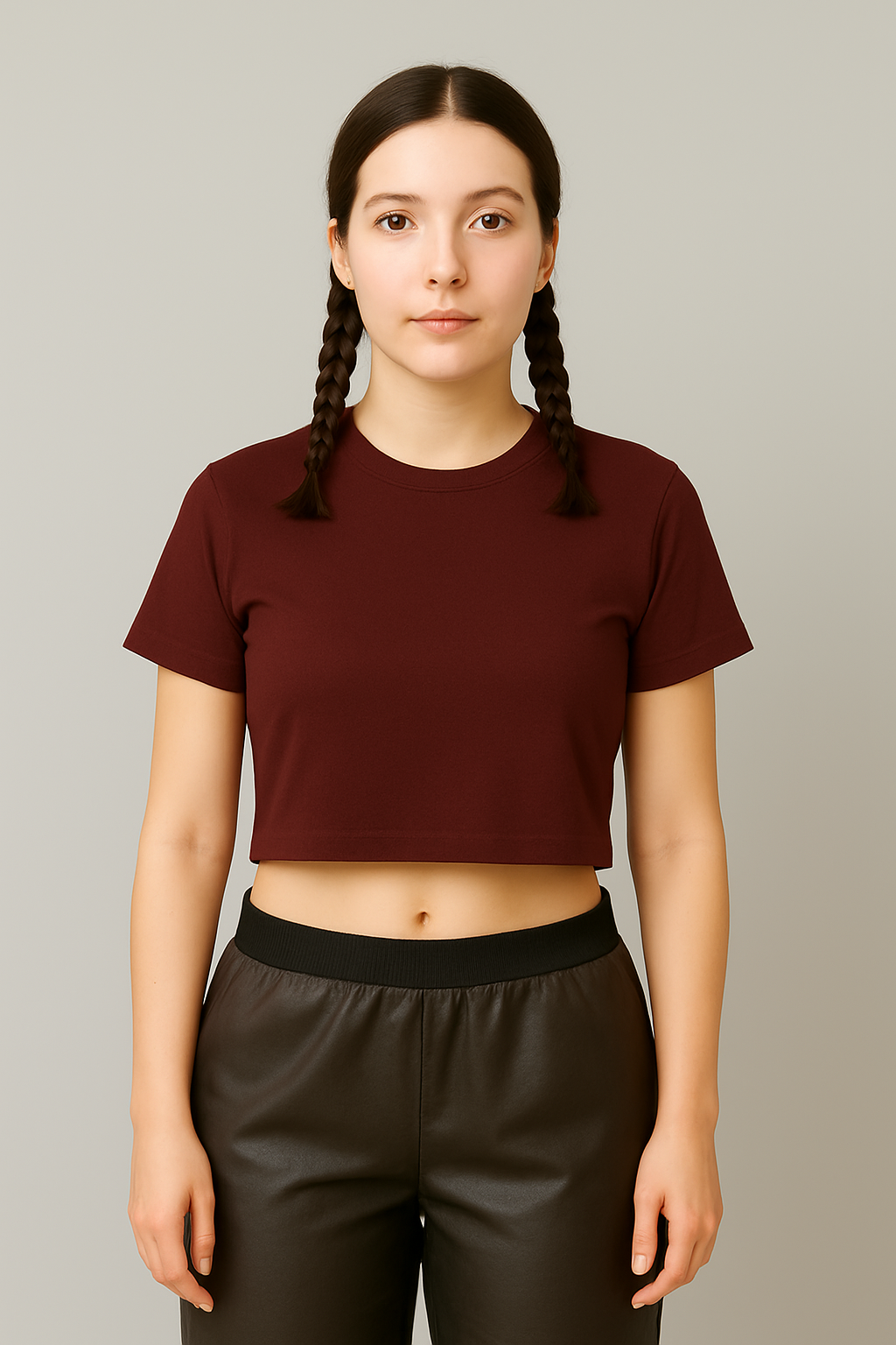 Essential Plain Crop Tees