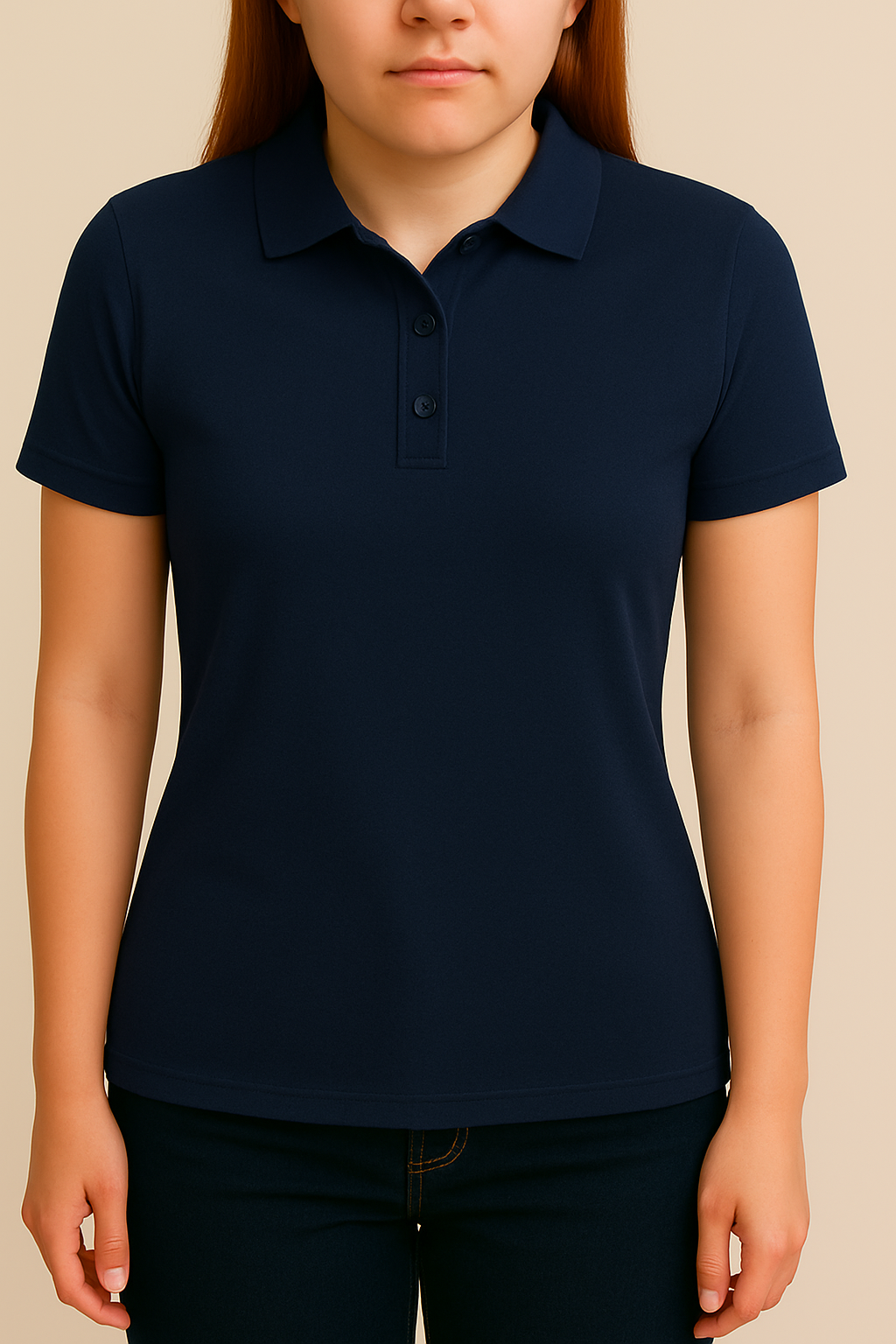 Plain Polo Tee For Womens