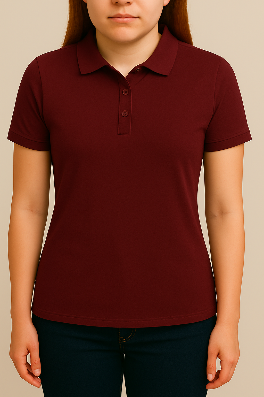 Plain Polo Tee For Womens