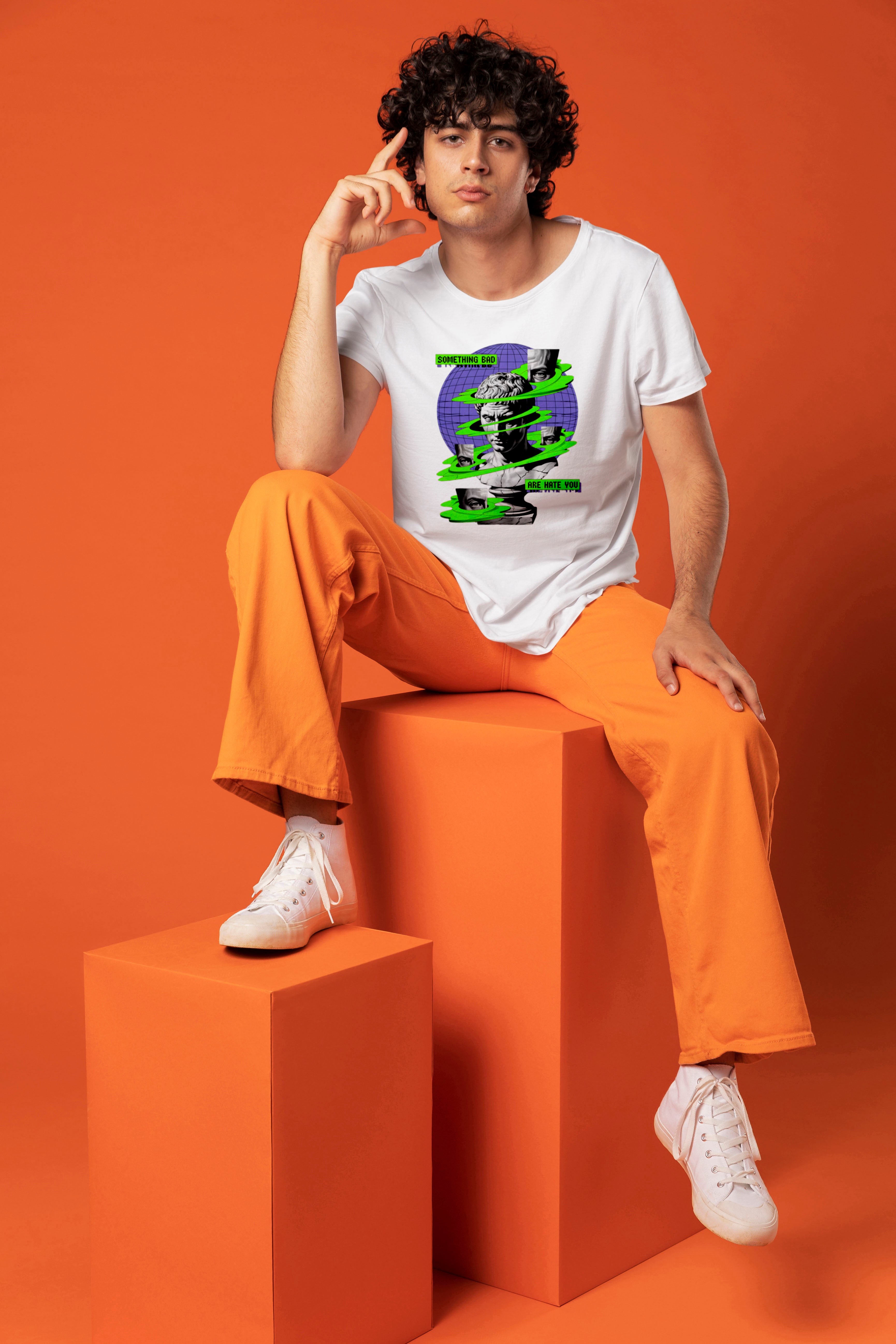 Half Man Glitch Graphic T-Shirt (Unisex)