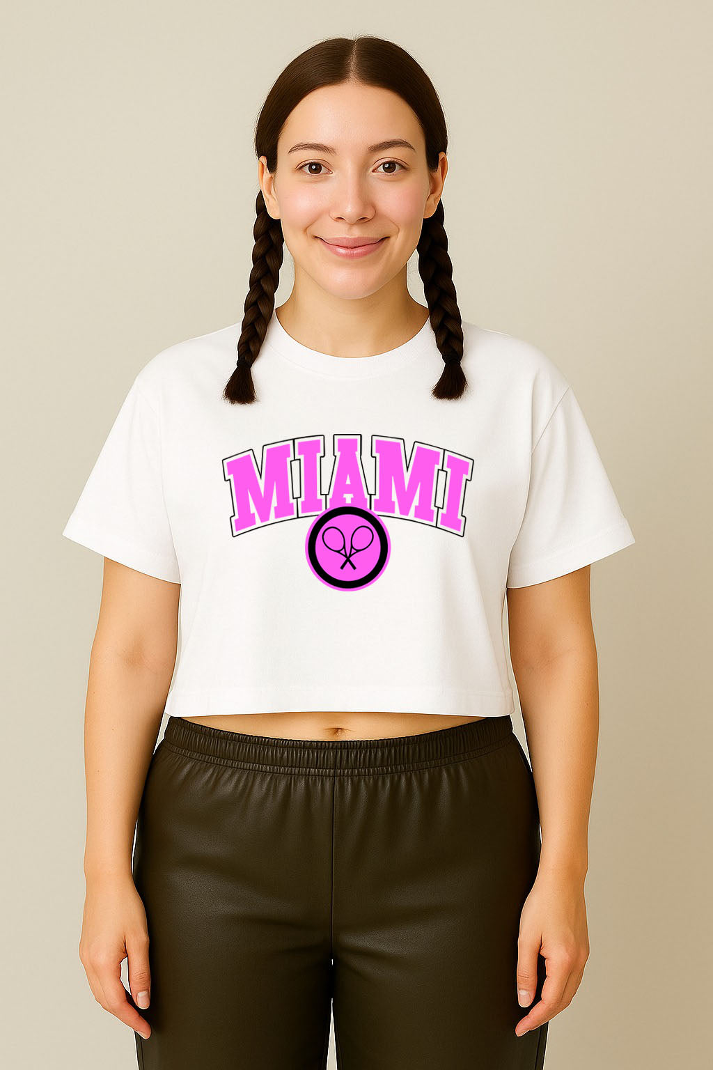 Miami Yellow Crop Tee