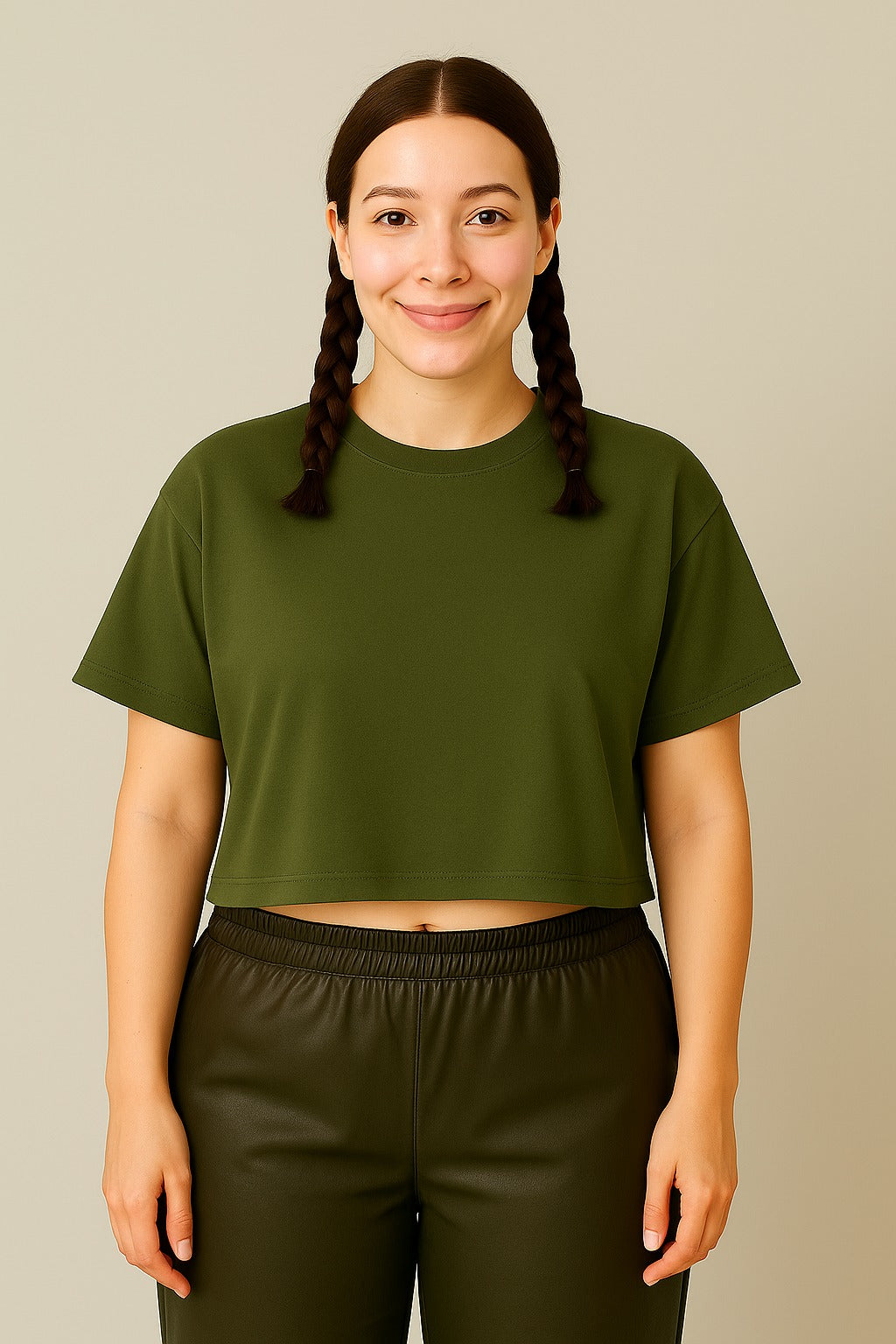 Oversize Plain Crop Tees