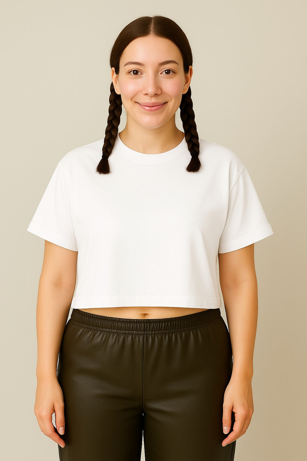 Oversize Plain Crop Tees