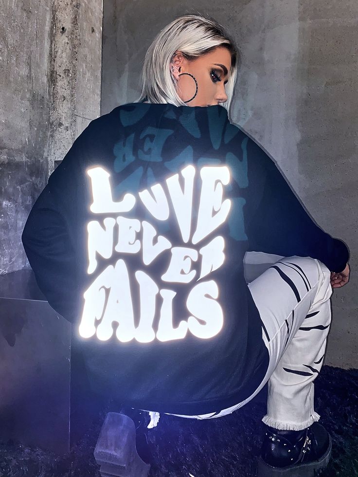 Reflective Letter Graphic Hoodie