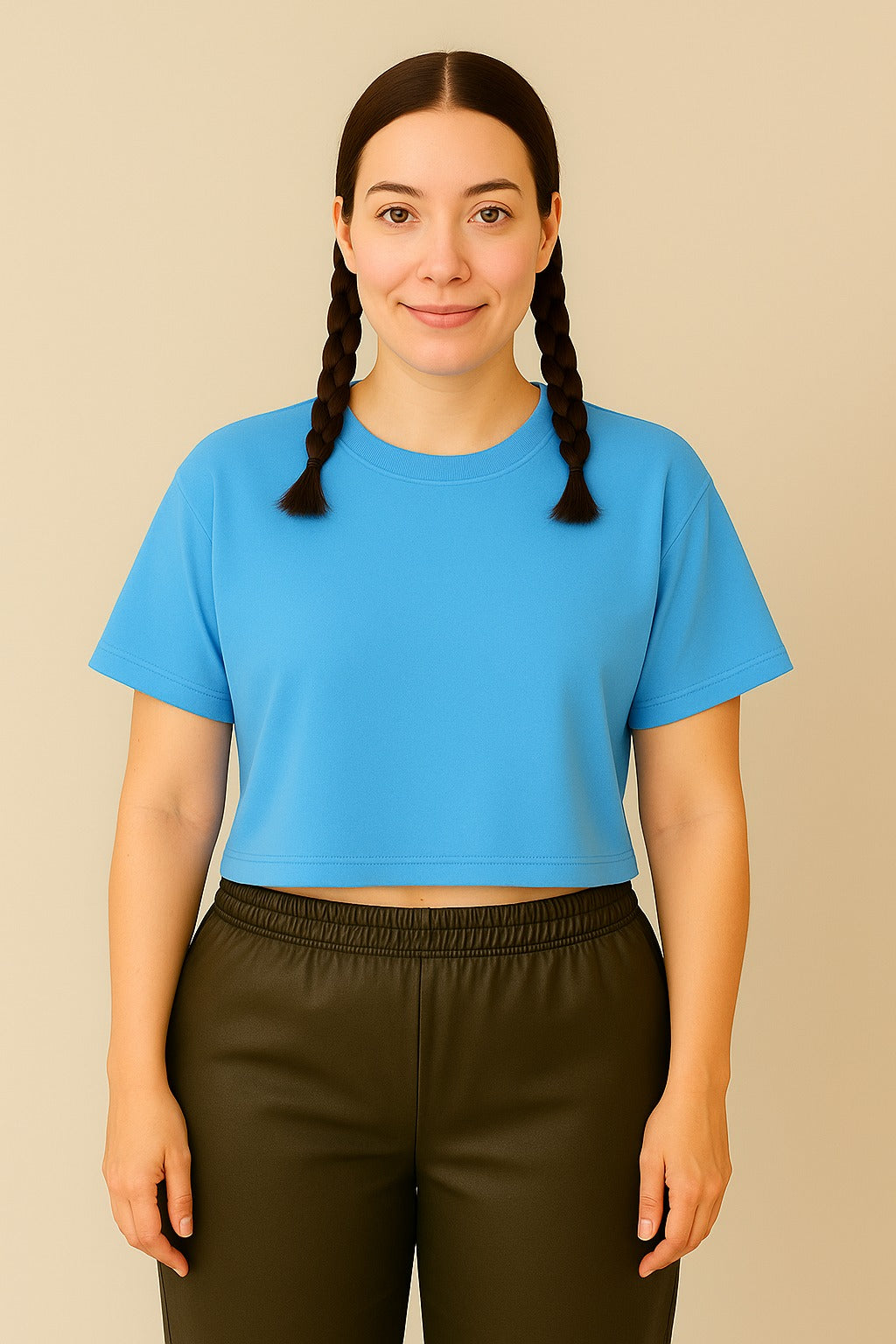 Oversize Plain Crop Tees