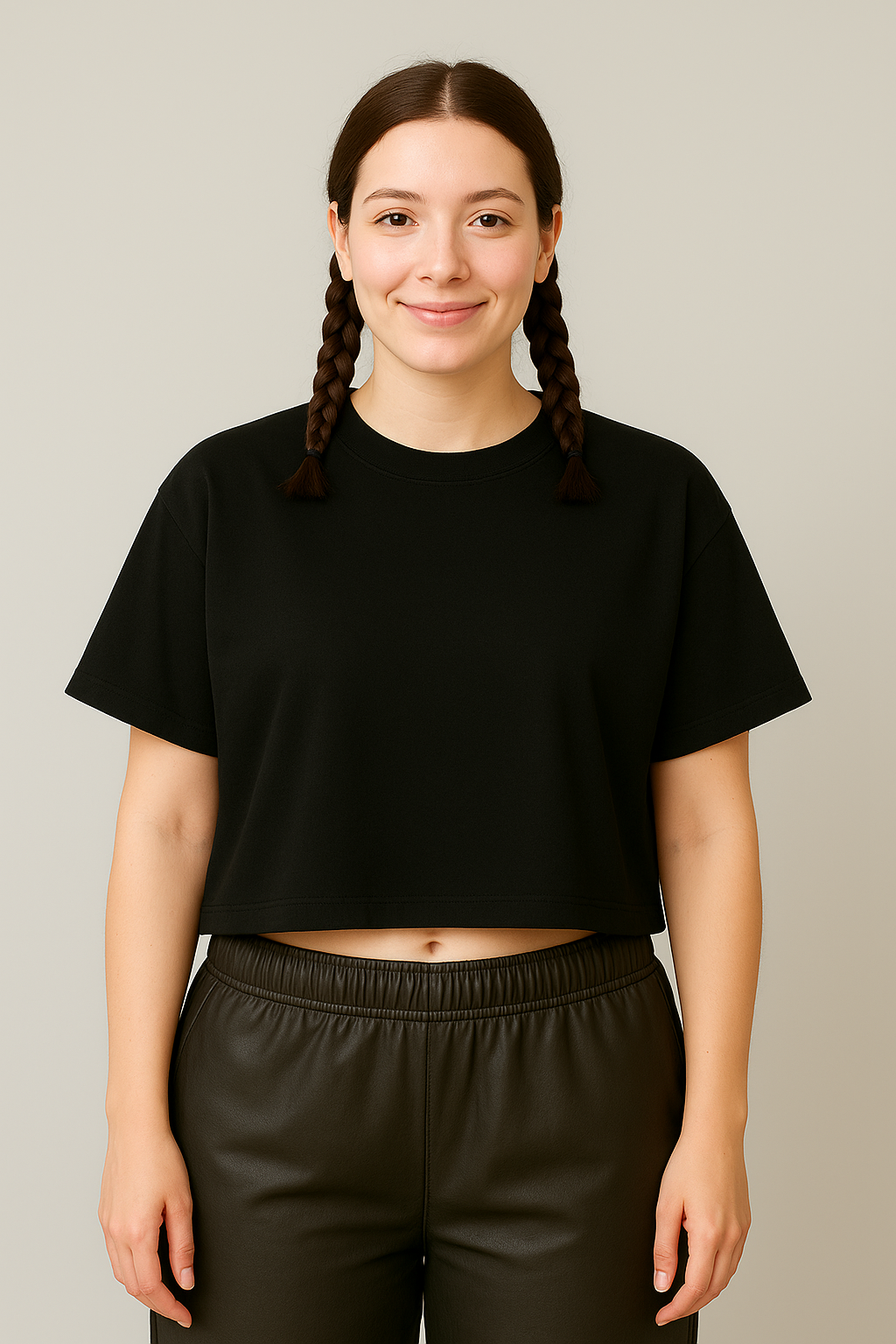 Oversize Plain Crop Tees