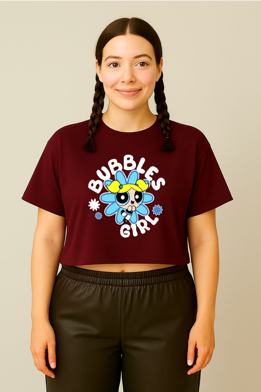 Bubbles Girl Power Crop Tee