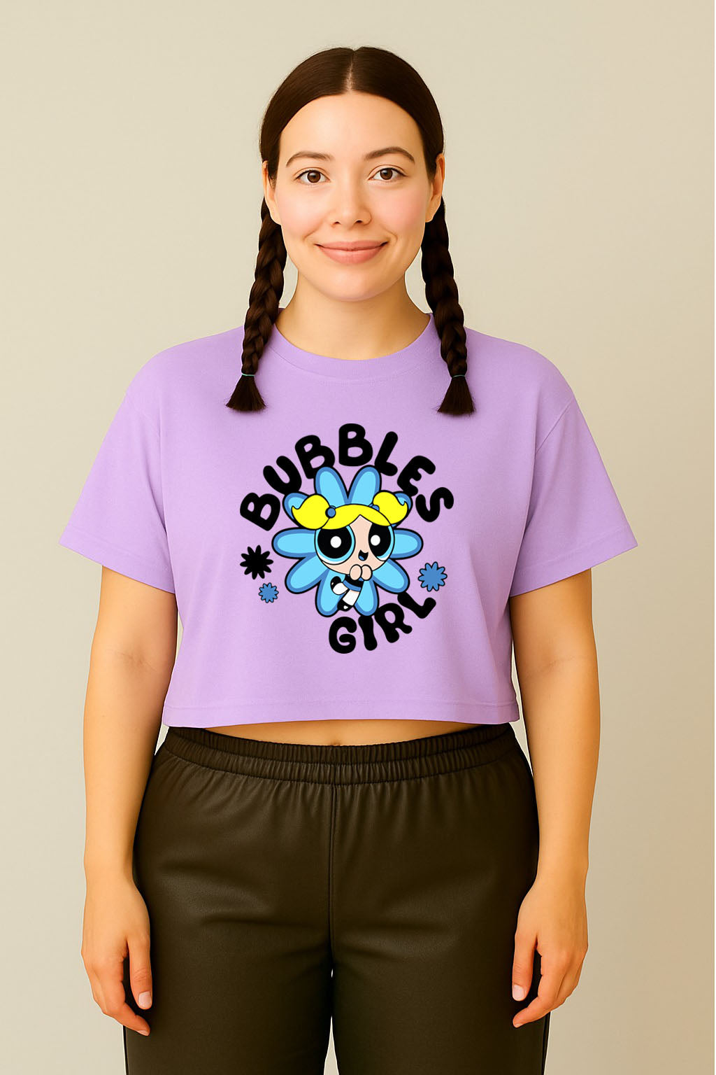 Bubbles Girl Power Crop Tee