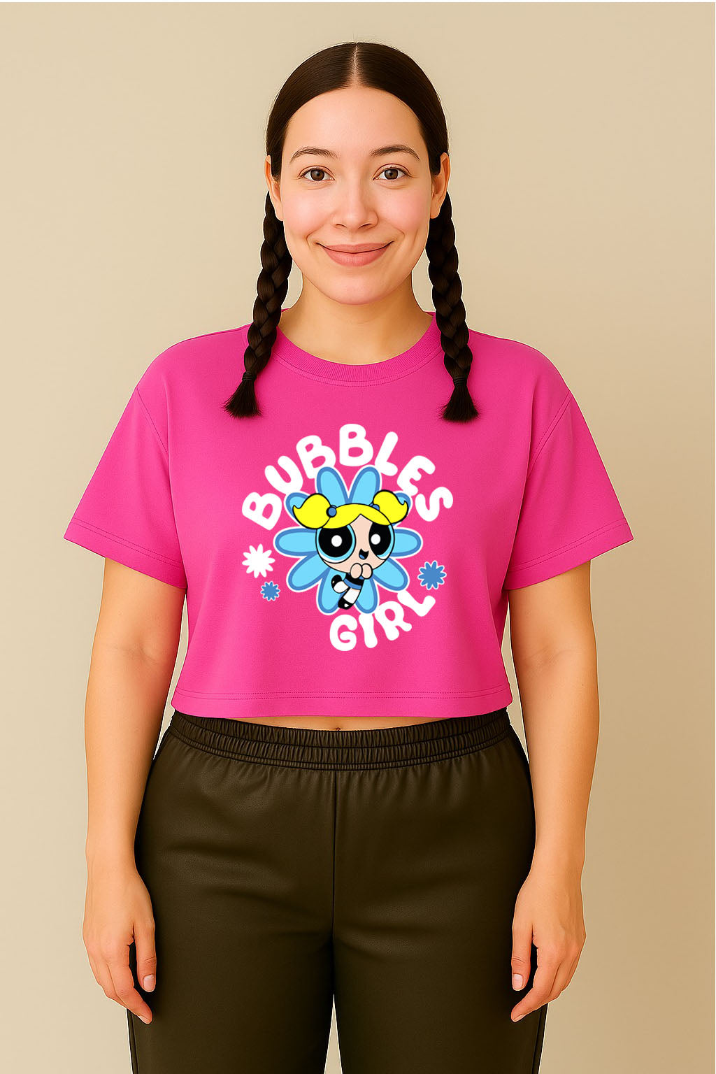Bubbles Girl Power Crop Tee