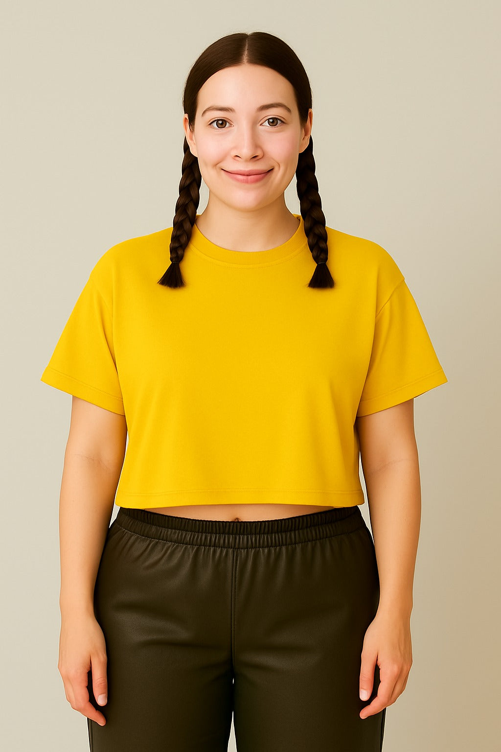 Oversize Plain Crop Tees