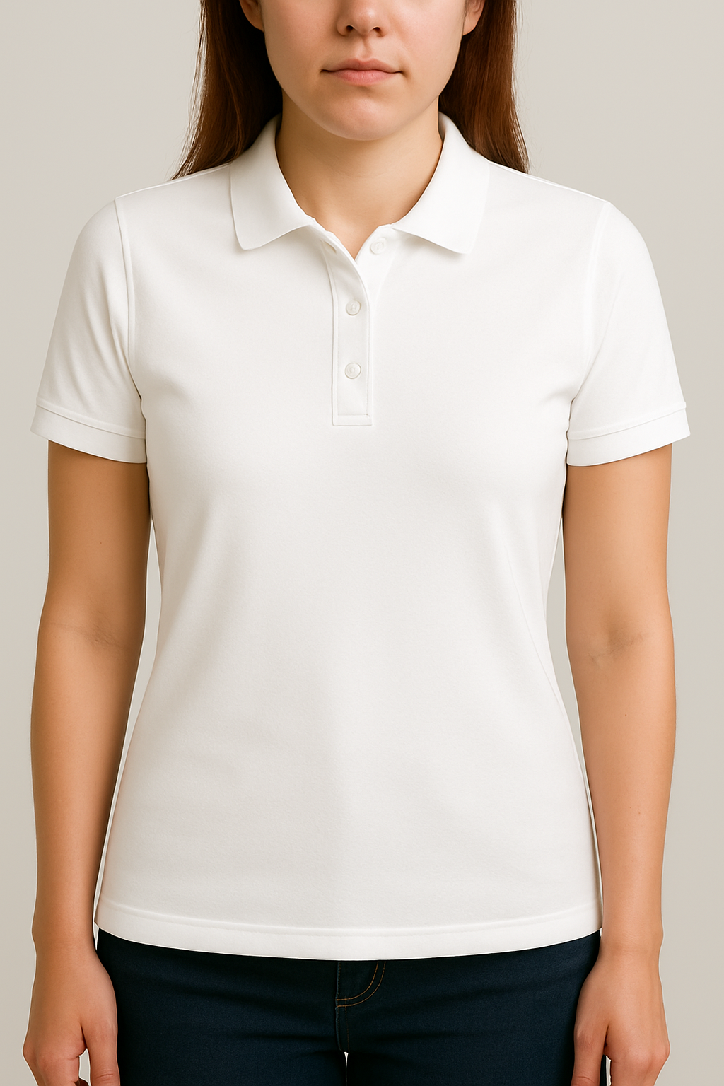 Plain Polo Tee For Womens