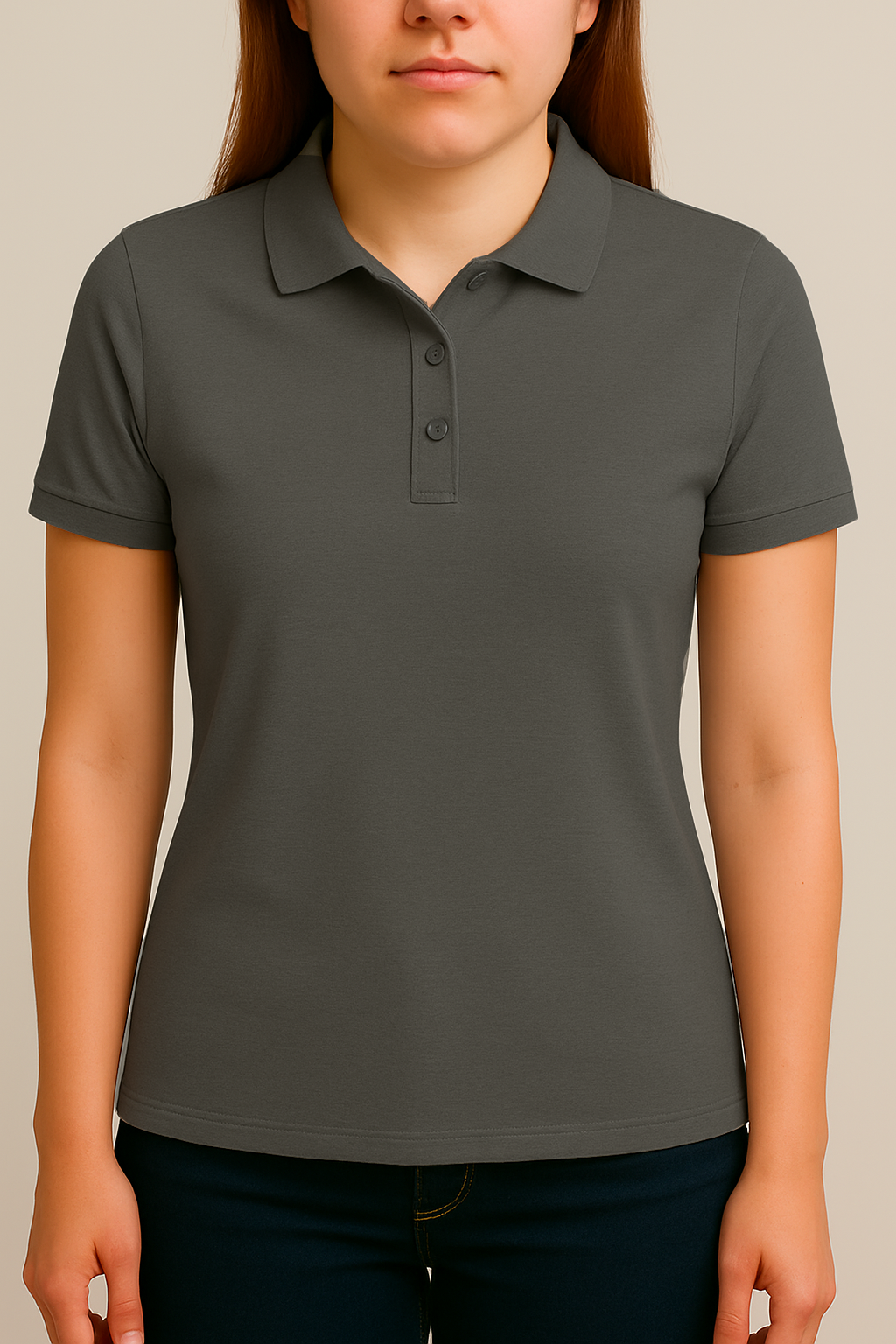 Plain Polo Tee For Womens