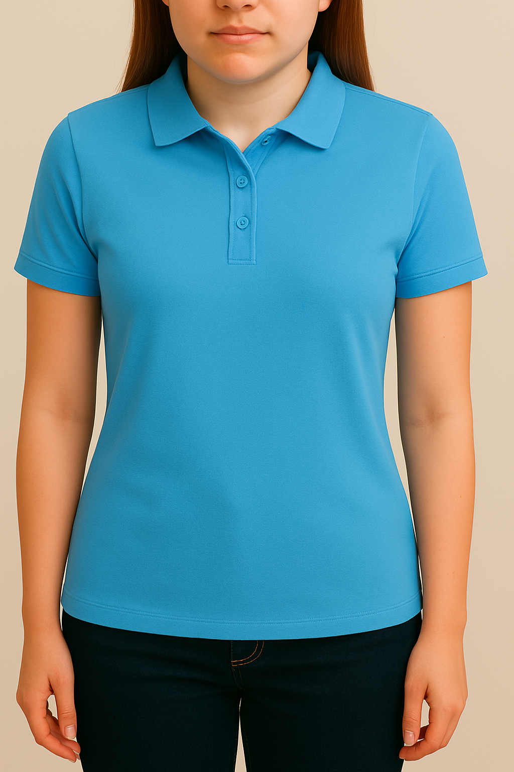 Plain Polo Tee For Womens