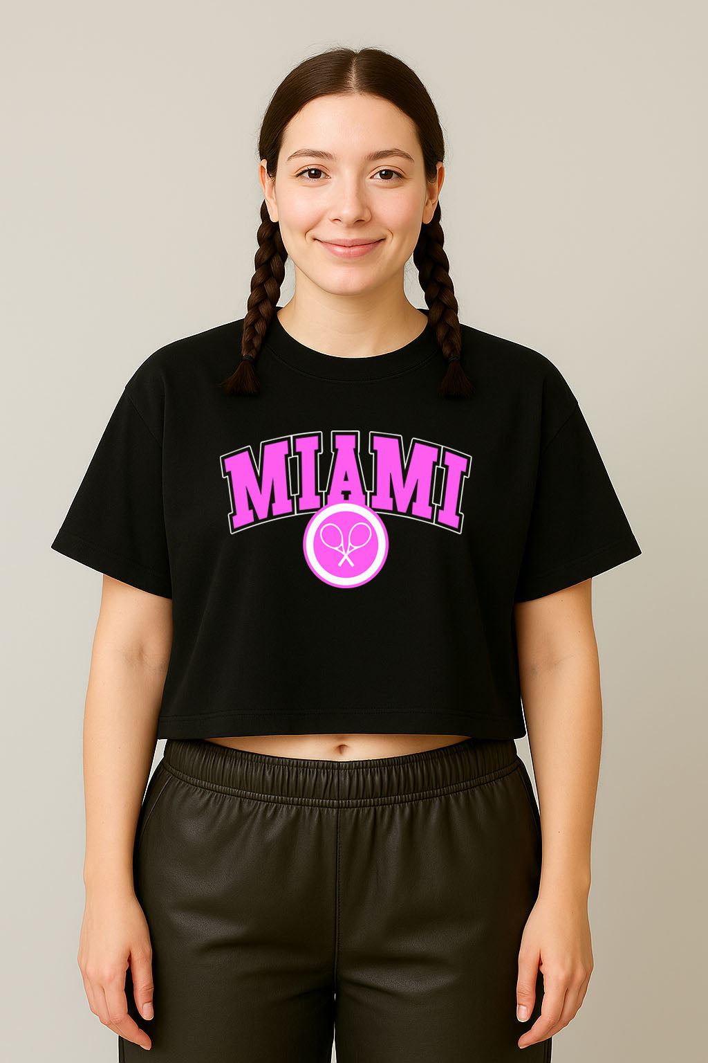 Miami Yellow Crop Tee