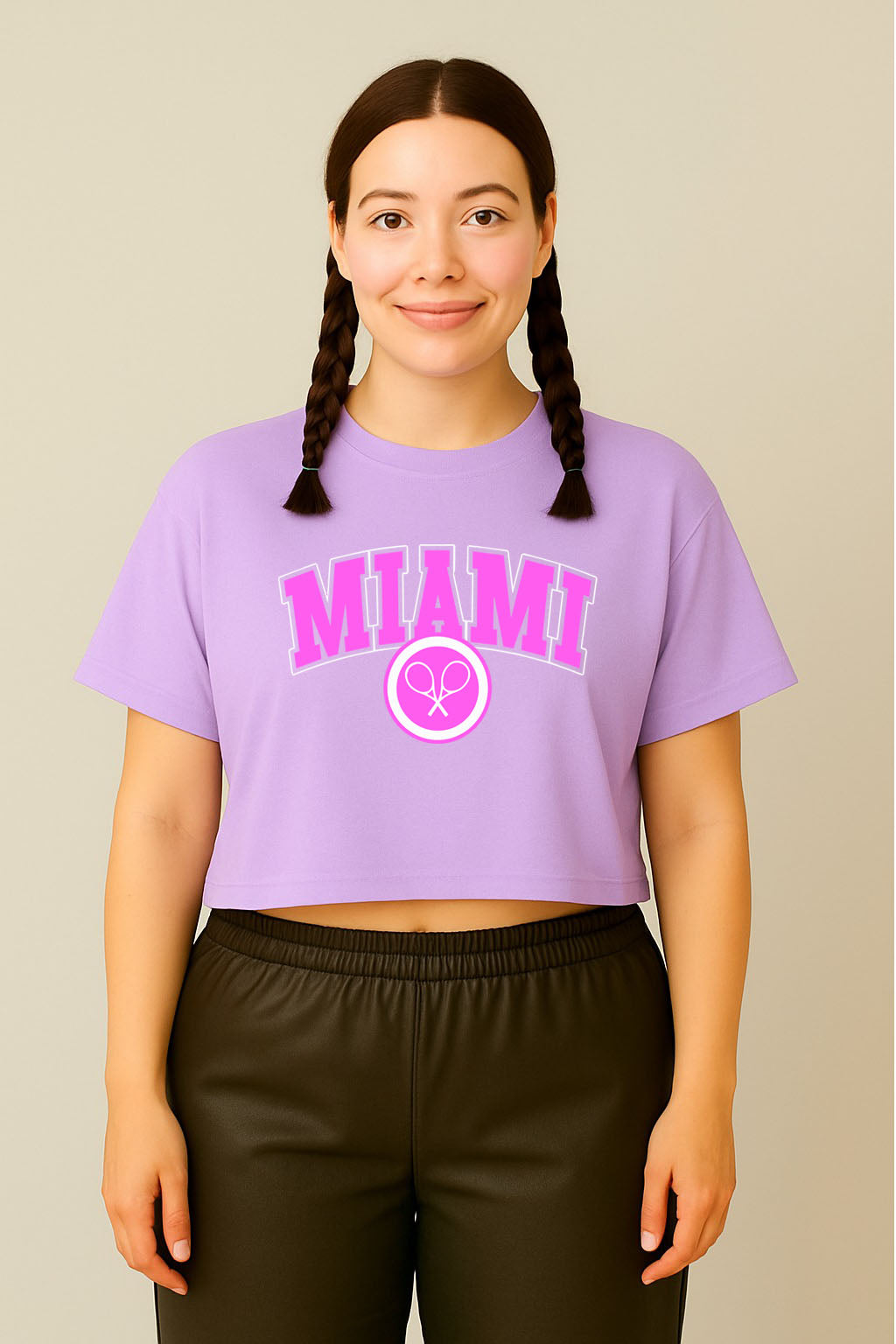 Miami Yellow Crop Tee