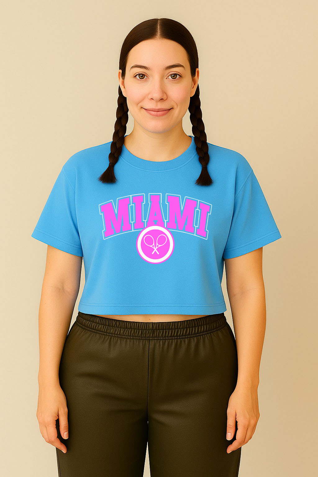Miami Yellow Crop Tee