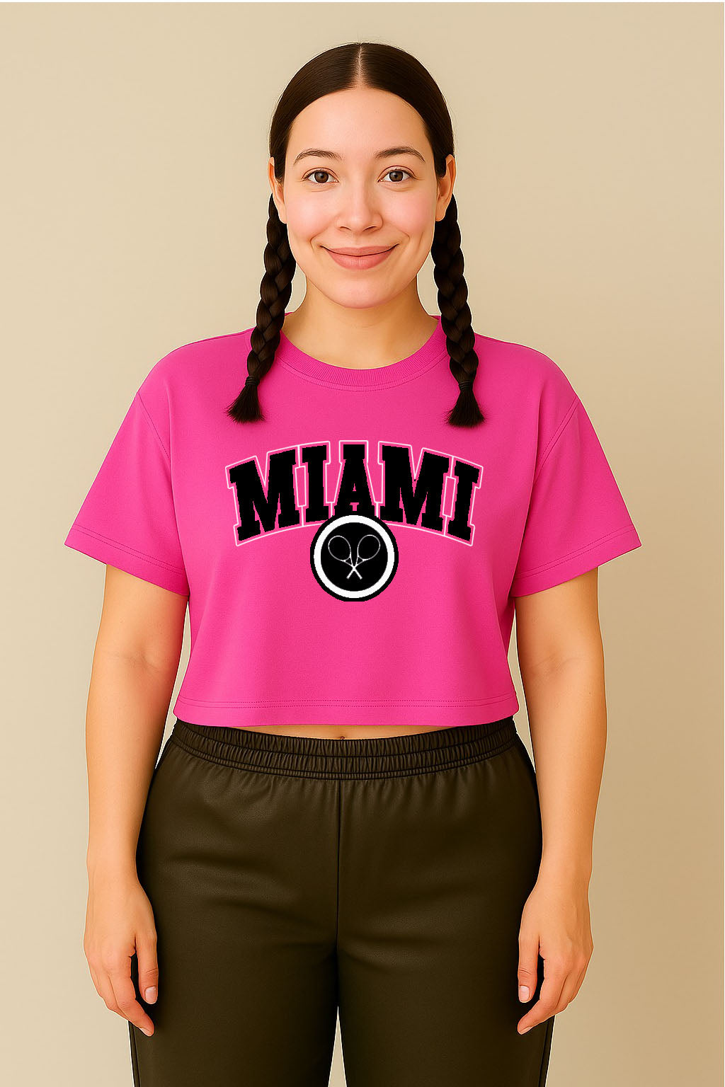 Miami Yellow Crop Tee