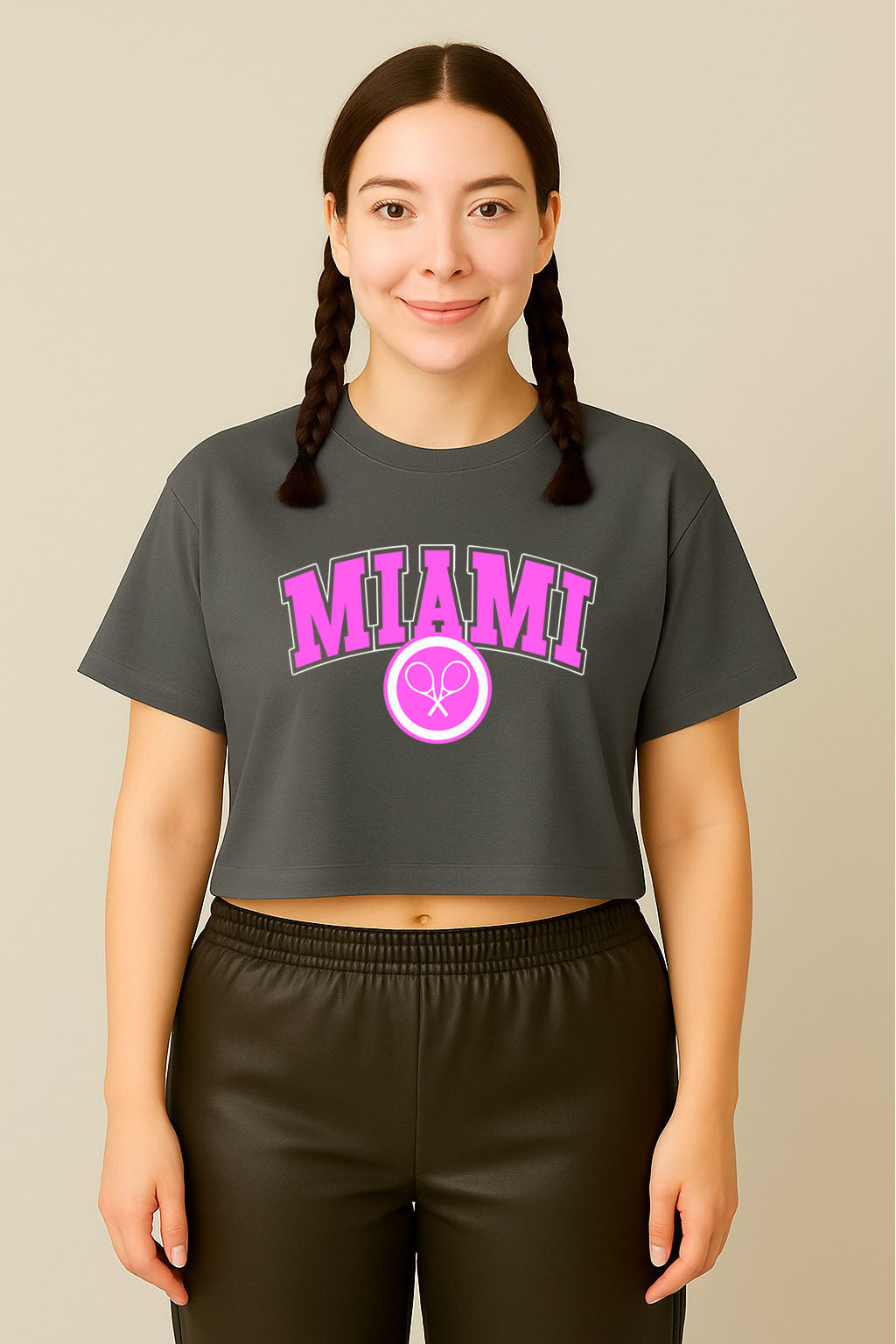 Miami Yellow Crop Tee