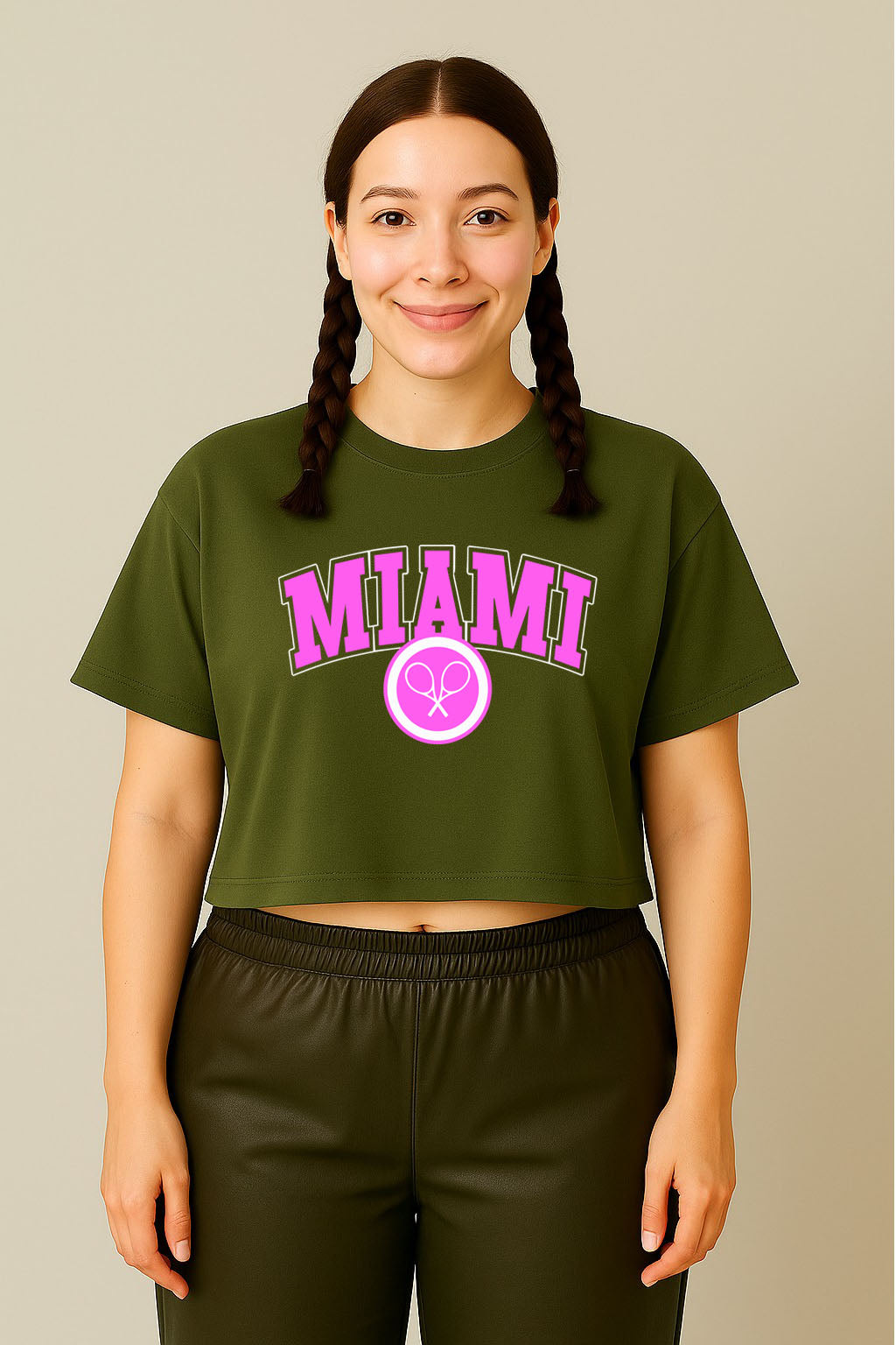 Miami Yellow Crop Tee
