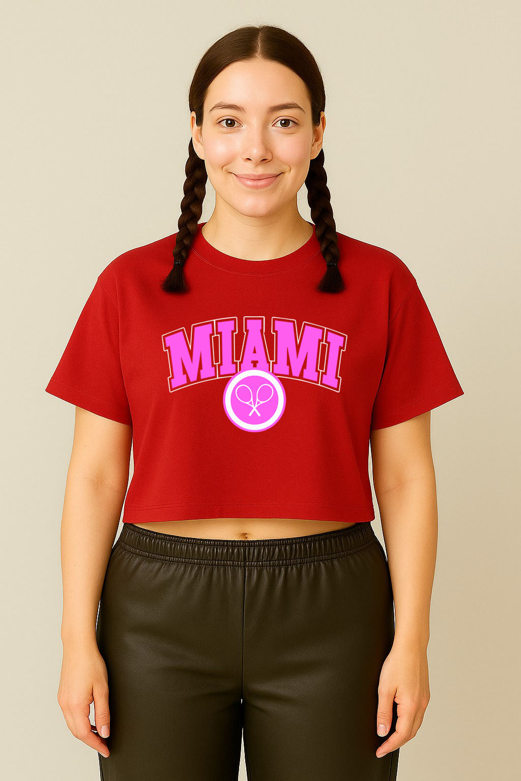 Miami Yellow Crop Tee