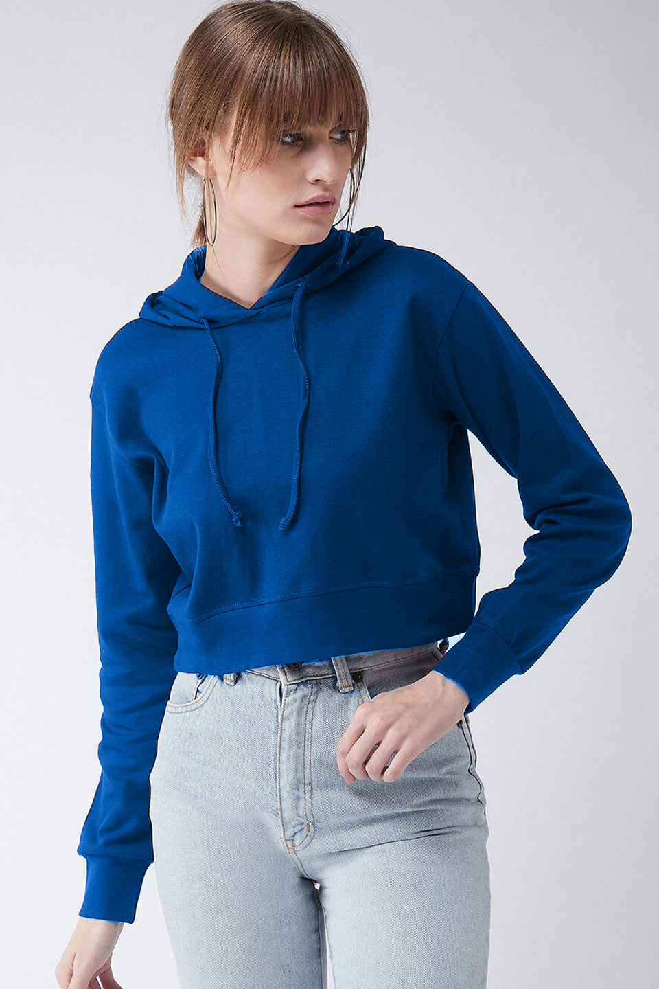 Women Cotton Crop Hoodie